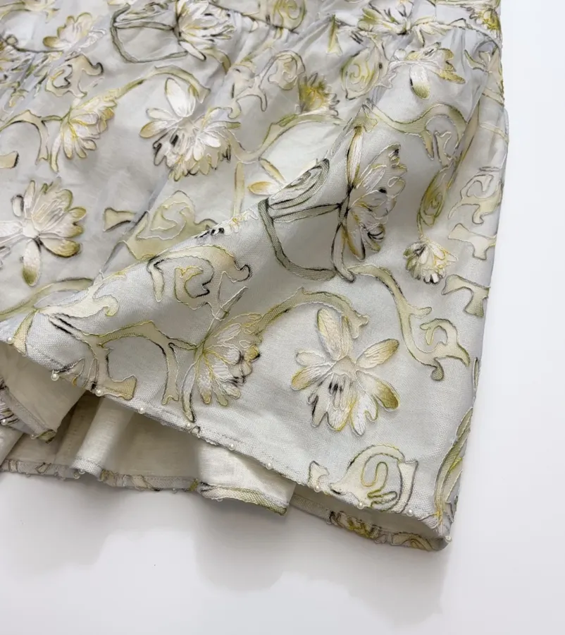 Strapless Midi Dress in Ivory Floral, product view 15