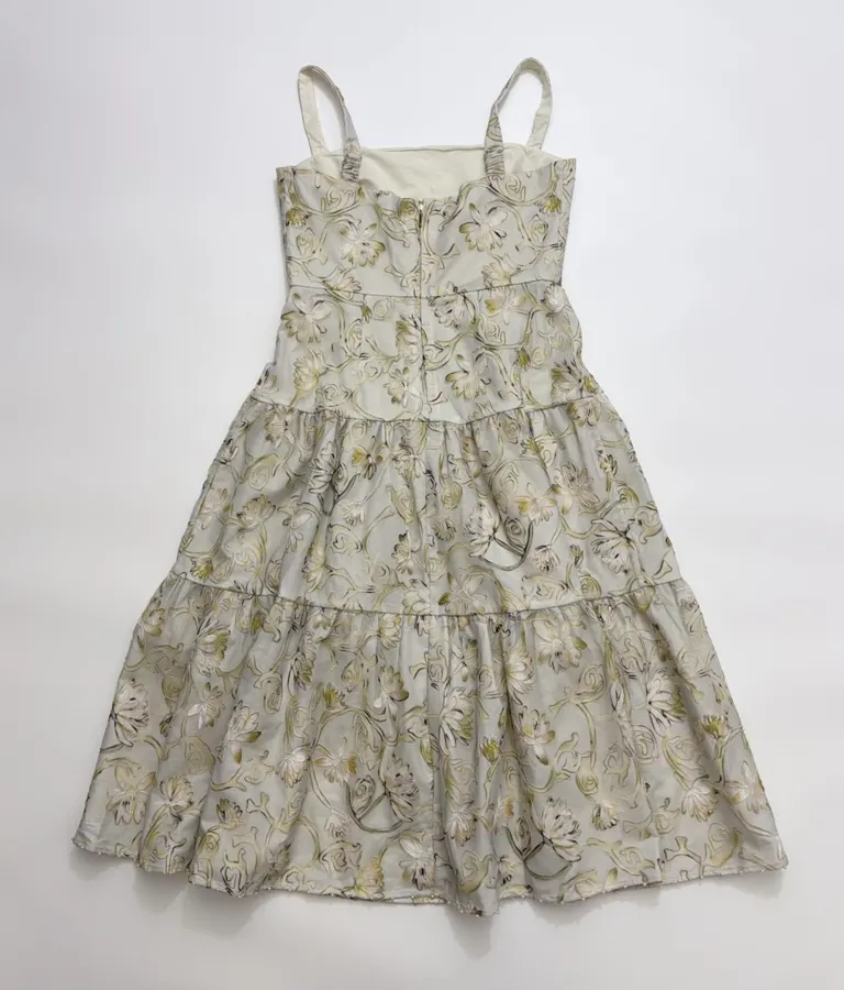 Strapless Midi Dress in Ivory Floral, product view 16