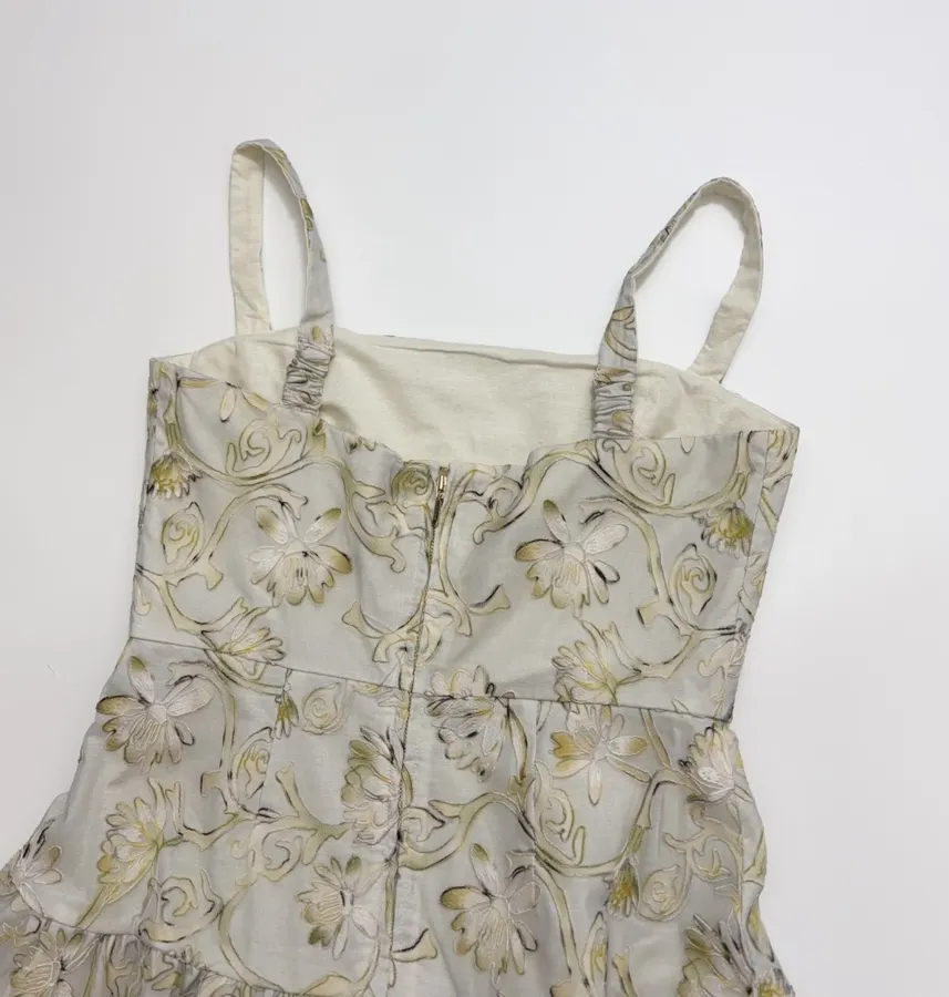 Strapless Midi Dress in Ivory Floral, product view 17