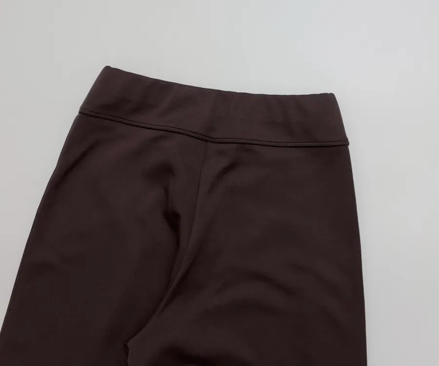 Slim-Fit Solid Color Draping Straight-Leg Casual Trousers in Dark Brown, product view 14