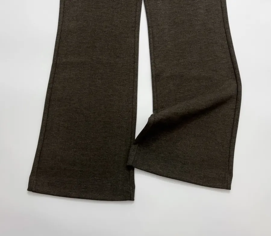 Slim-Fit Bootcut Pants with Elastic Waist Casual Long Trousers in Dark Olive, product view 07