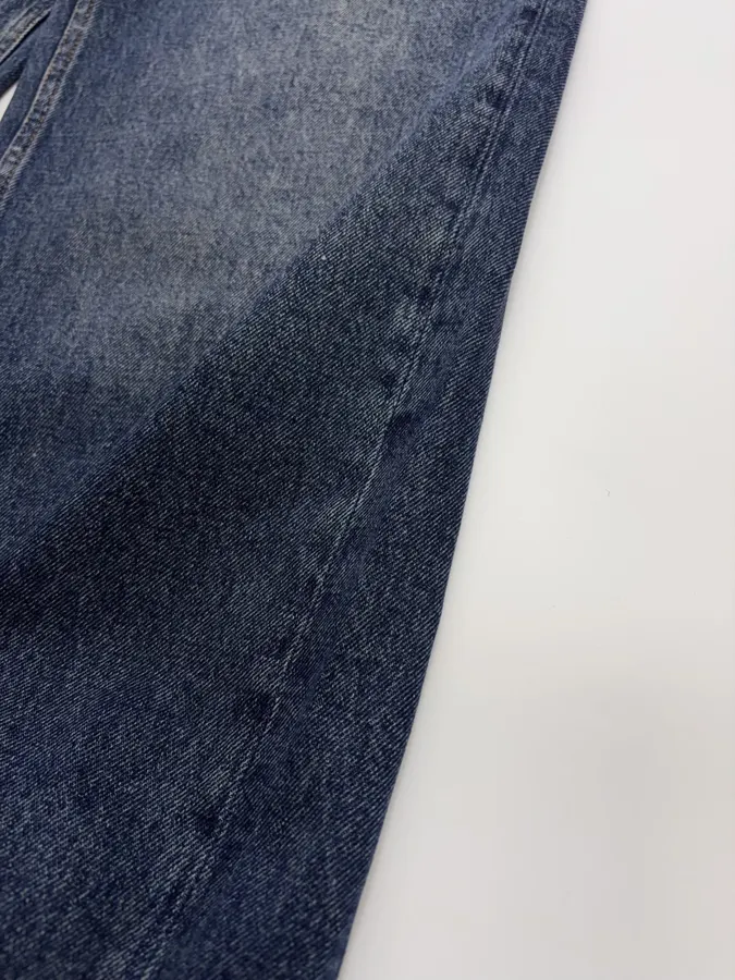 Retro Blue Straight-Leg Jeans Autumn Casual Long Trousers in Blue, product view 12