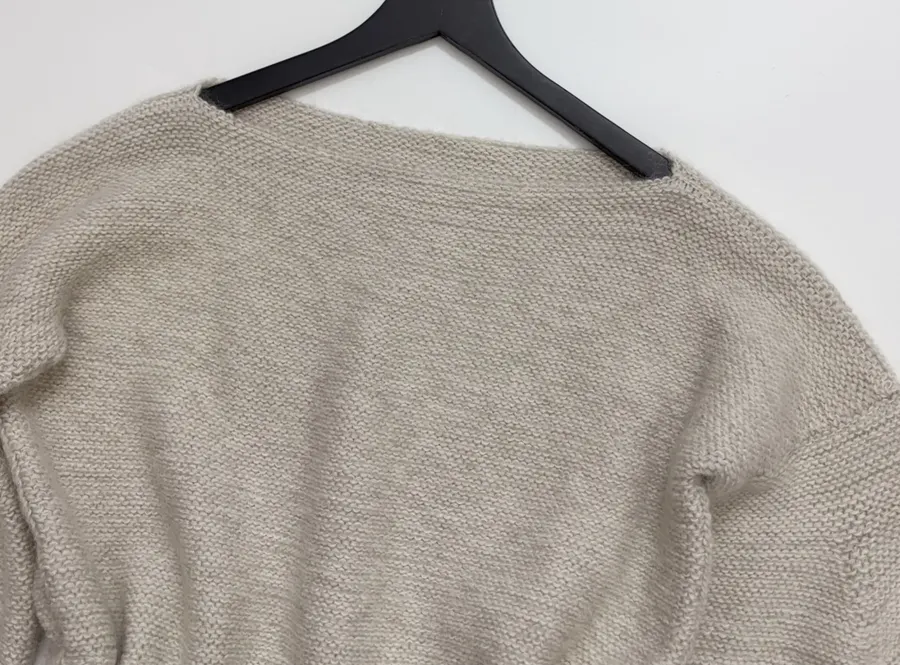 Light Grey Boat-Neck Tie-Waist Knit Top in Light Gray, product view 10
