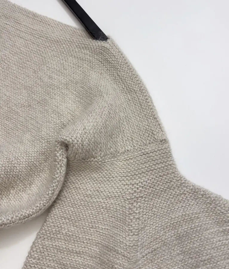 Light Grey Boat-Neck Tie-Waist Knit Top in Light Gray, product view 11