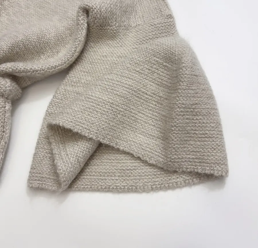 Light Grey Boat-Neck Tie-Waist Knit Top in Light Gray, product view 13