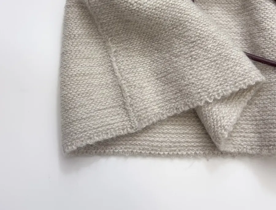 Light Grey Boat-Neck Tie-Waist Knit Top in Light Gray, product view 17