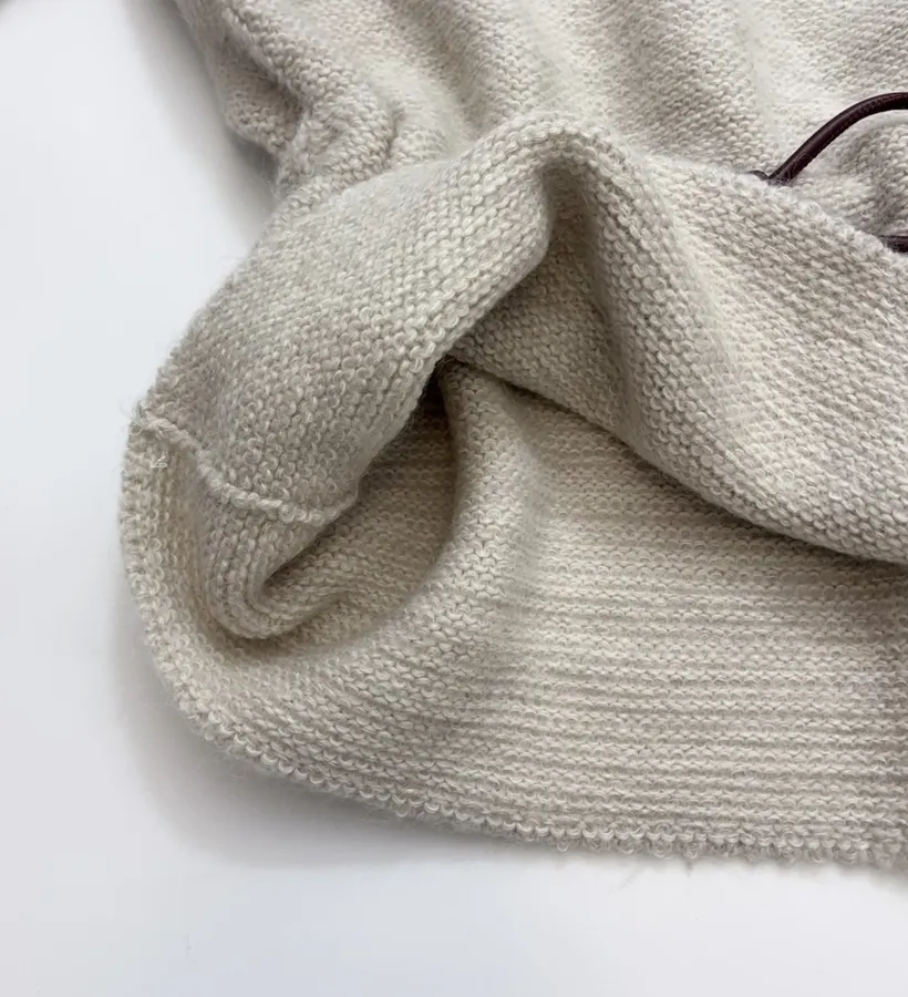Light Grey Boat-Neck Tie-Waist Knit Top in Light Gray, product view 18