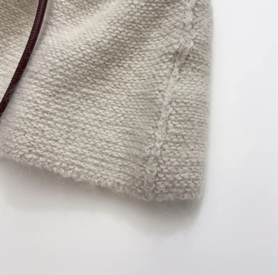 Light Grey Boat-Neck Tie-Waist Knit Top in Light Gray, product view 22