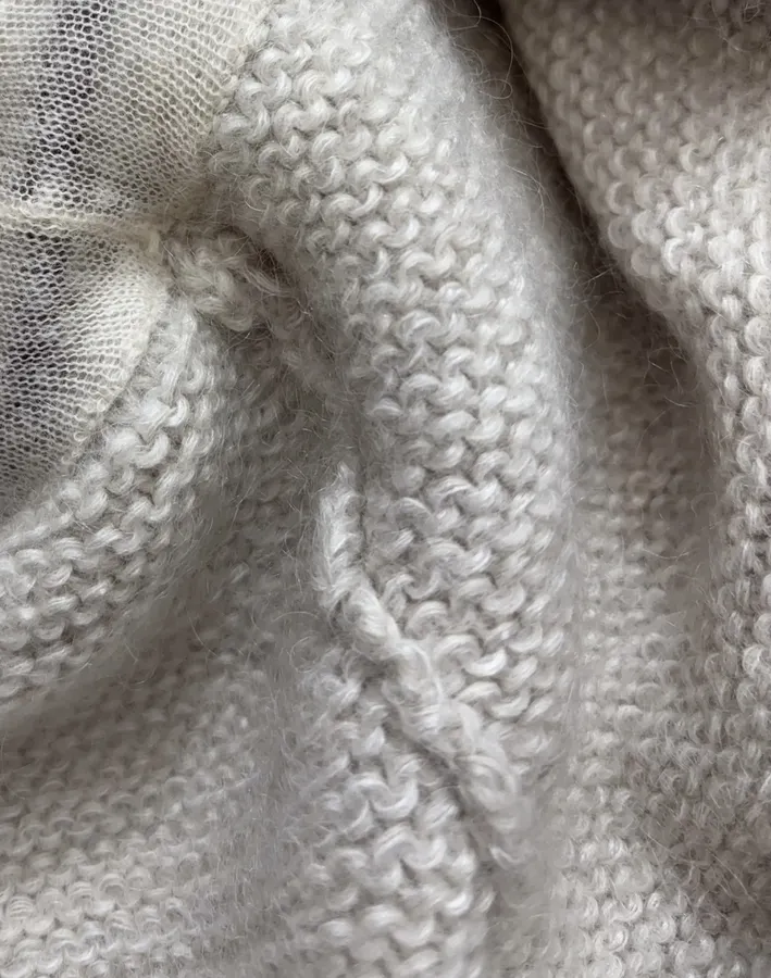 Light Grey Boat-Neck Tie-Waist Knit Top in Light Gray, product view 26
