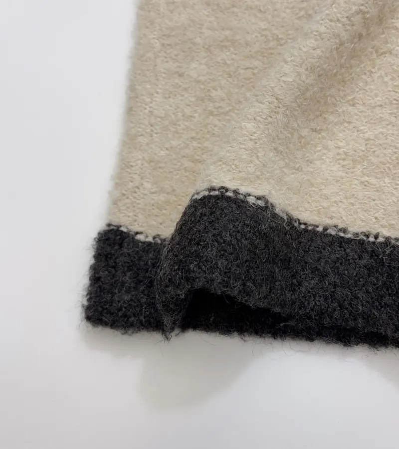Ivory and Charcoal Colour-Block Casual Trousers in Ivory, product view 13