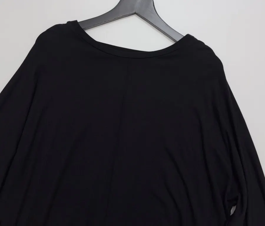 Pleated Wool Dress in Black, product view 05