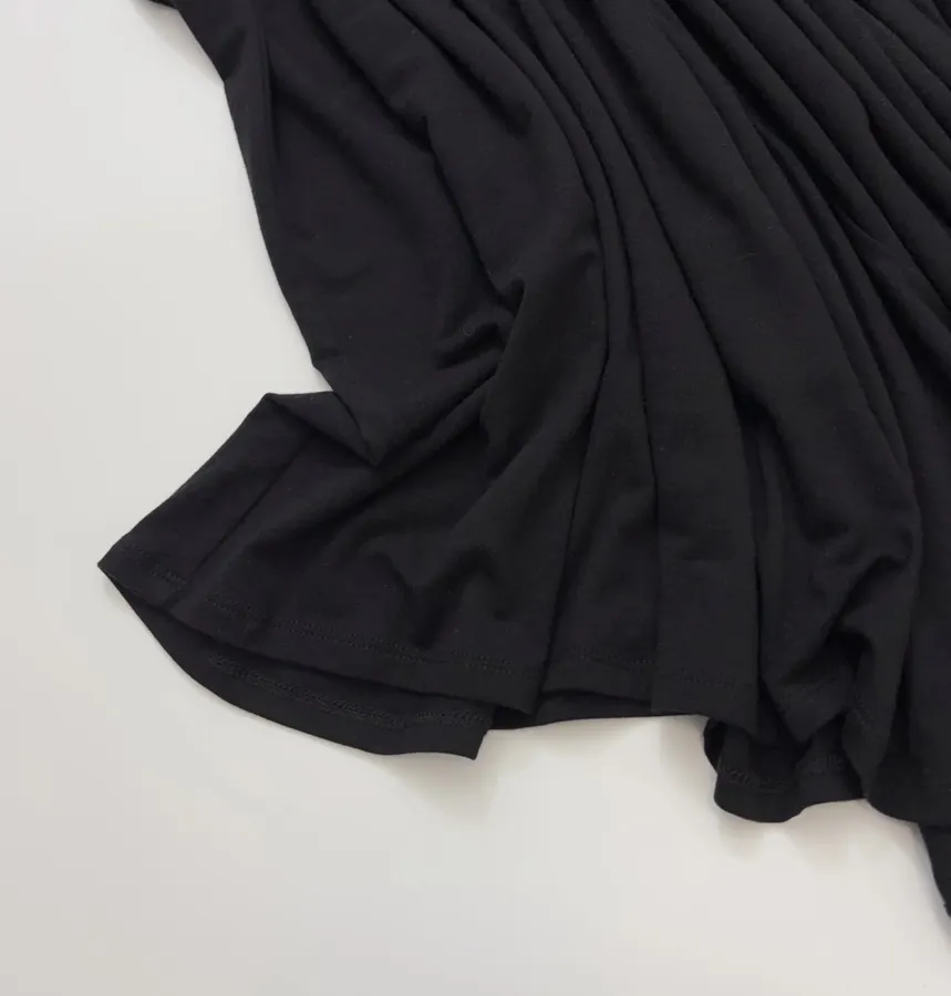 Pleated Wool Dress in Black, product view 12
