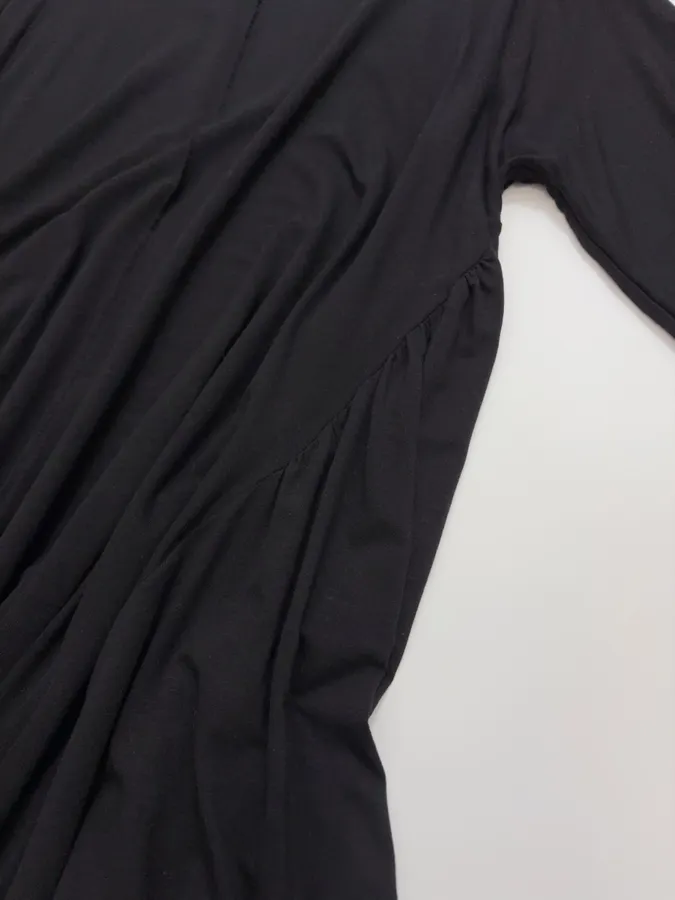 Pleated Wool Dress in Black, product view 14