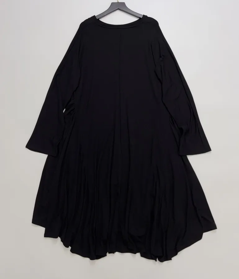 Pleated Wool Dress in Black, product view 15