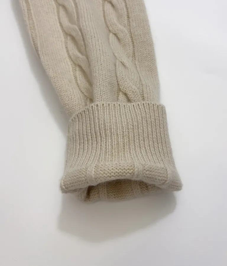 Sweater Cable-Knit Zip-Up Cardigan Outerwear in Taupe, product view 06