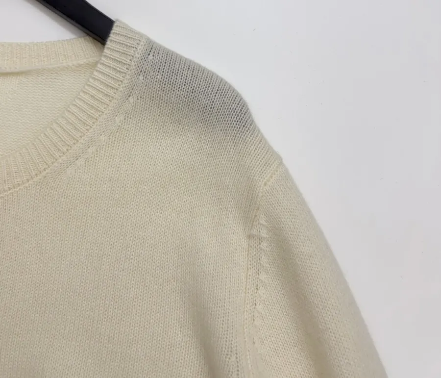 Round-Neck Metal-Button Minimalist Versatile Knitted Cardigan in Oatmeal, product view 04
