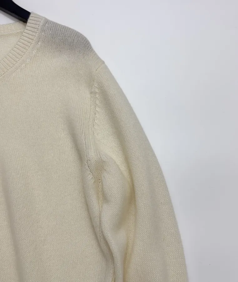 Round-Neck Metal-Button Minimalist Versatile Knitted Cardigan in Oatmeal, product view 05
