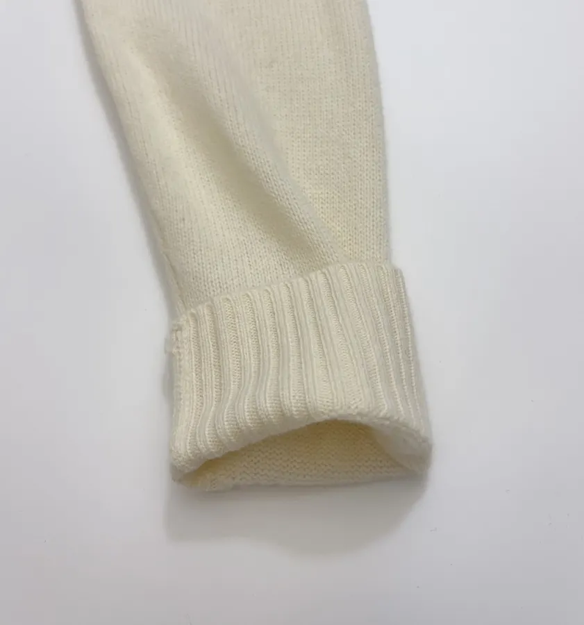 Round-Neck Metal-Button Minimalist Versatile Knitted Cardigan in Oatmeal, product view 09