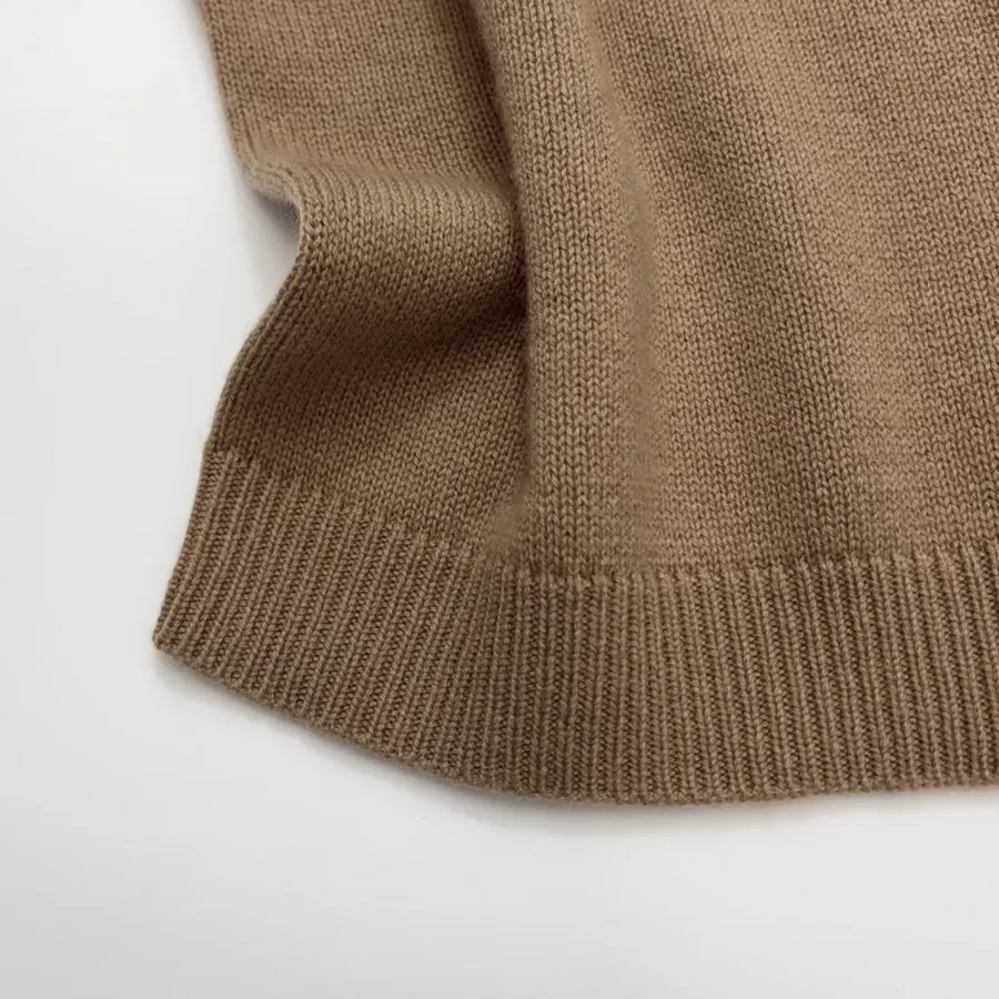 Brown Beaded Detachable-Shawl Short-Sleeve Knit Top in Brown, product view 15