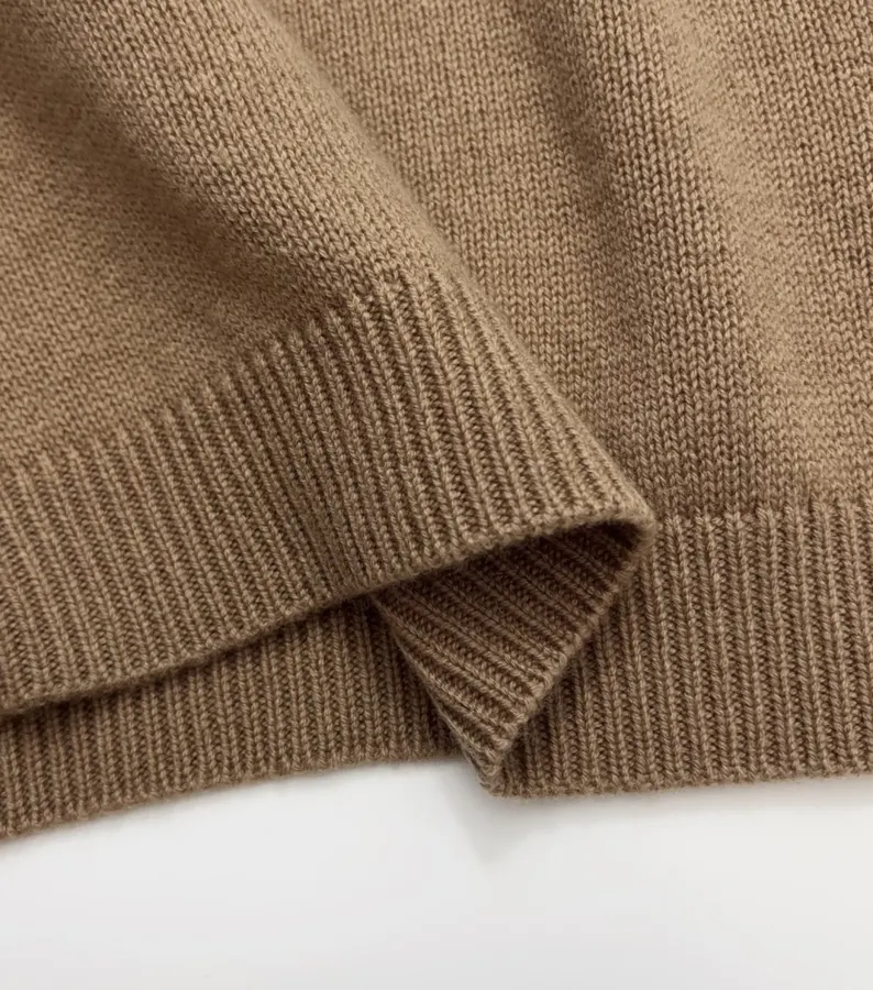 Brown Beaded Detachable-Shawl Short-Sleeve Knit Top in Brown, product view 16