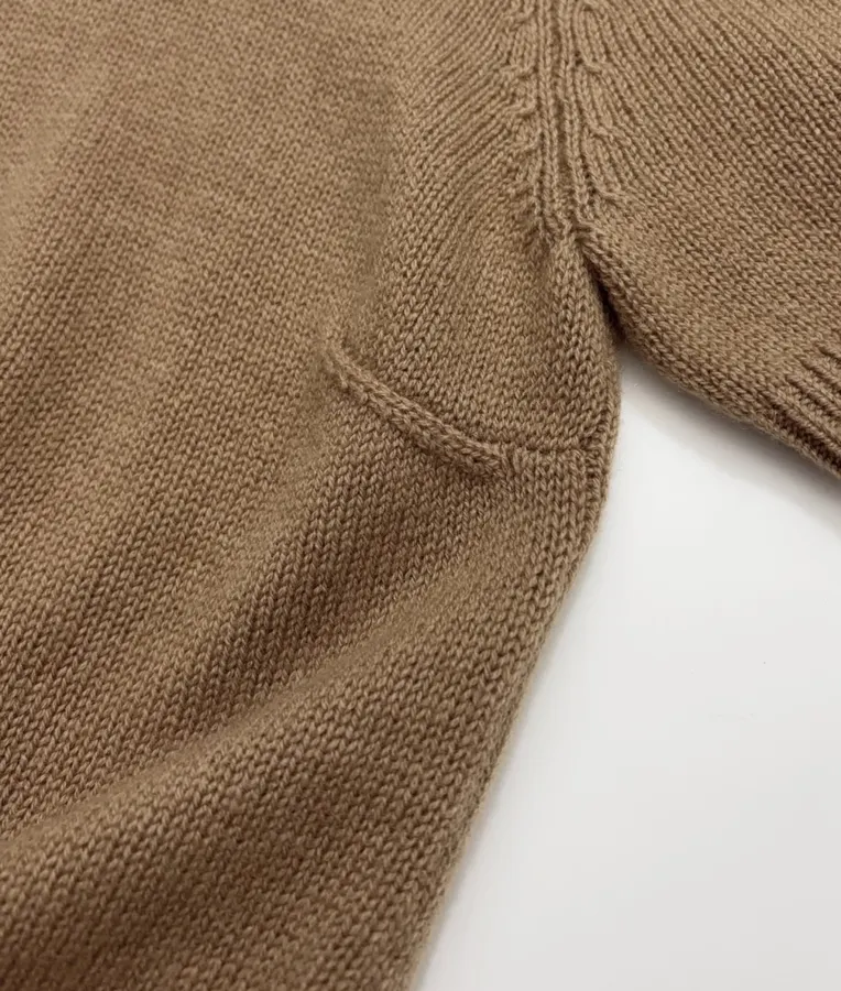 Brown Beaded Detachable-Shawl Short-Sleeve Knit Top in Brown, product view 18