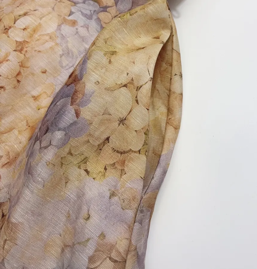 Strapless Dress with Strapless Bodice, Lace Paneling, and Cinched Waist in Multicolor, product view 06