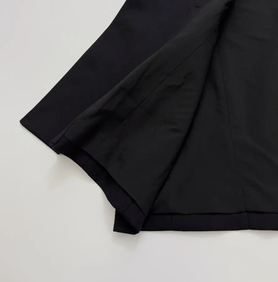 Wool Material Hand-Sewn Thread Waistcoat in Black, product view 14