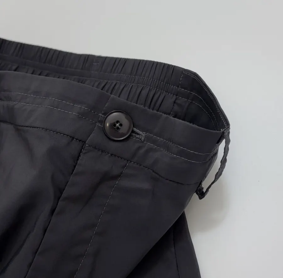 Loose Wide-Leg Long Pants, Casual Bloomer A-Line Culottes in Black, product view 05