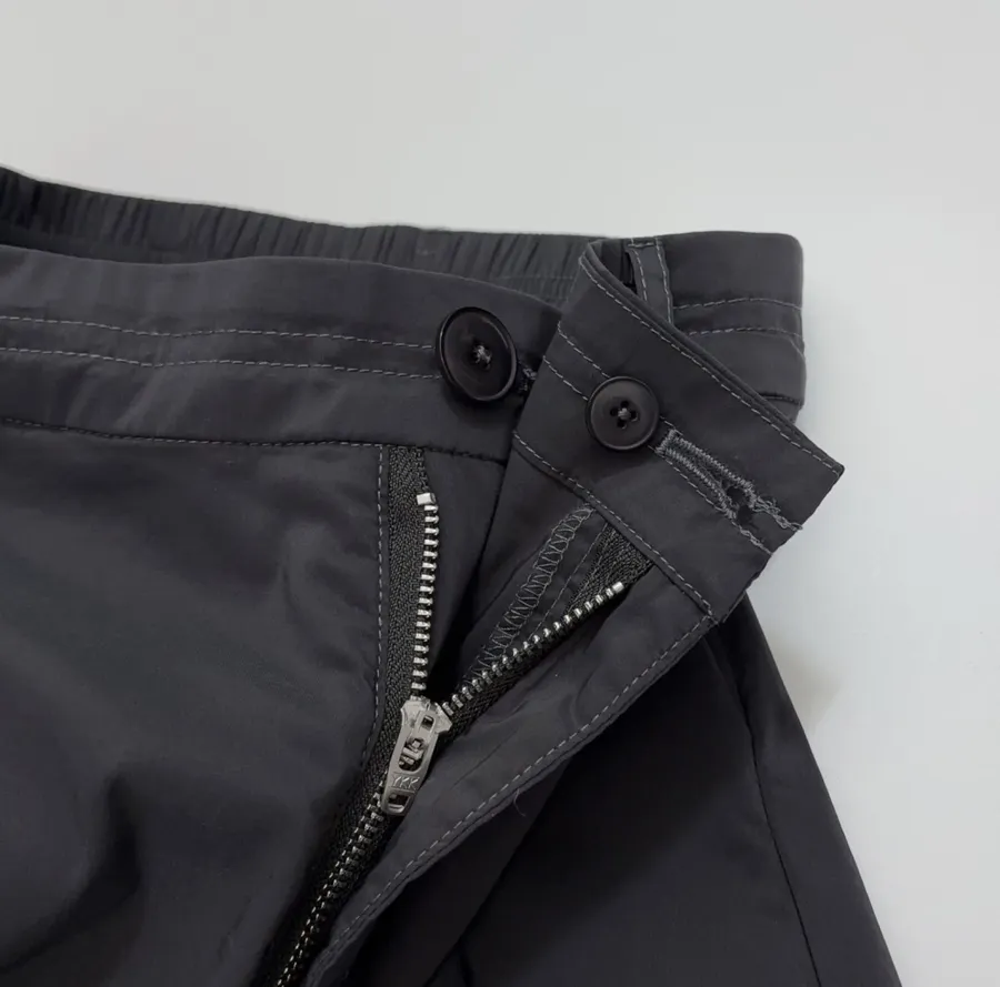 Loose Wide-Leg Long Pants, Casual Bloomer A-Line Culottes in Black, product view 06