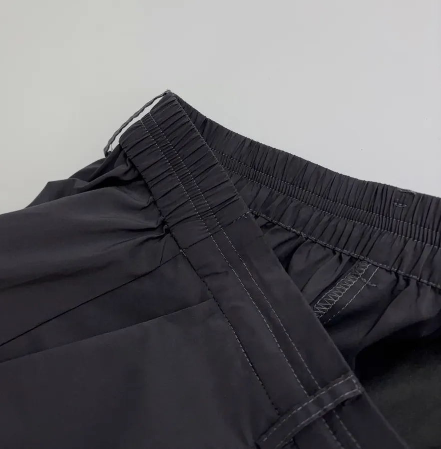 Loose Wide-Leg Long Pants, Casual Bloomer A-Line Culottes in Black, product view 07