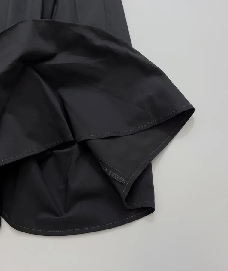 Loose Wide-Leg Long Pants, Casual Bloomer A-Line Culottes in Black, product view 12