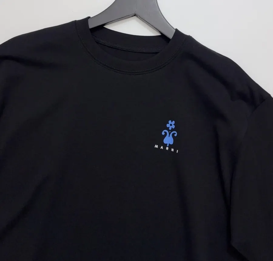 Letter Print Short-Sleeve Crew Neck T-Shirt Top in Black, product view 02