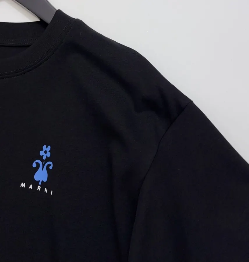 Letter Print Short-Sleeve Crew Neck T-Shirt Top in Black, product view 03