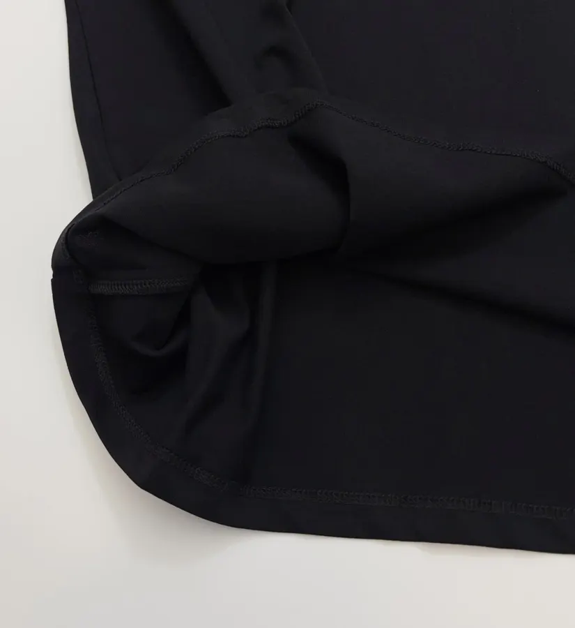 Letter Print Short-Sleeve Crew Neck T-Shirt Top in Black, product view 09