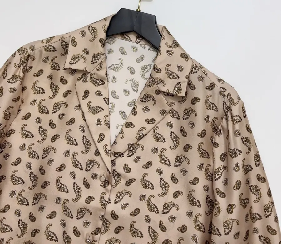 Silk Shirt MSTUDENTE in Leopard Beige, product view 02