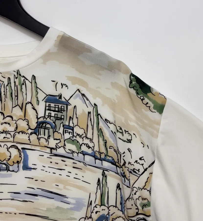 Printed Short-Sleeve T-Shirt, Top in Off-White, product view 03