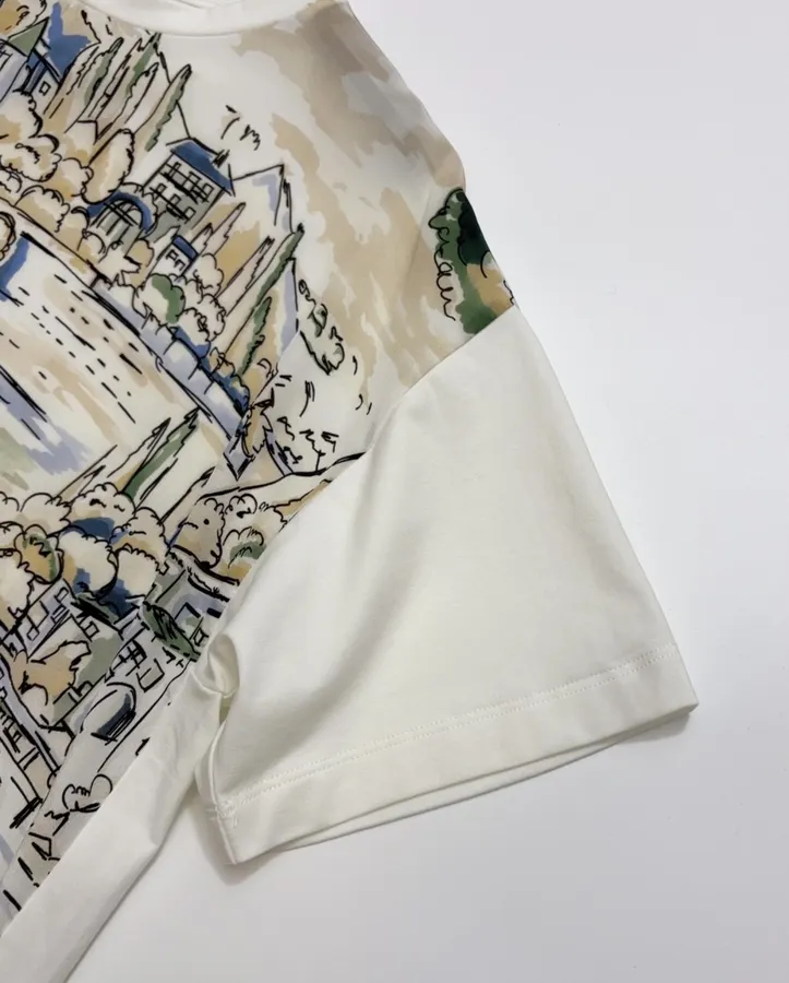 Printed Short-Sleeve T-Shirt, Top in Off-White, product view 04