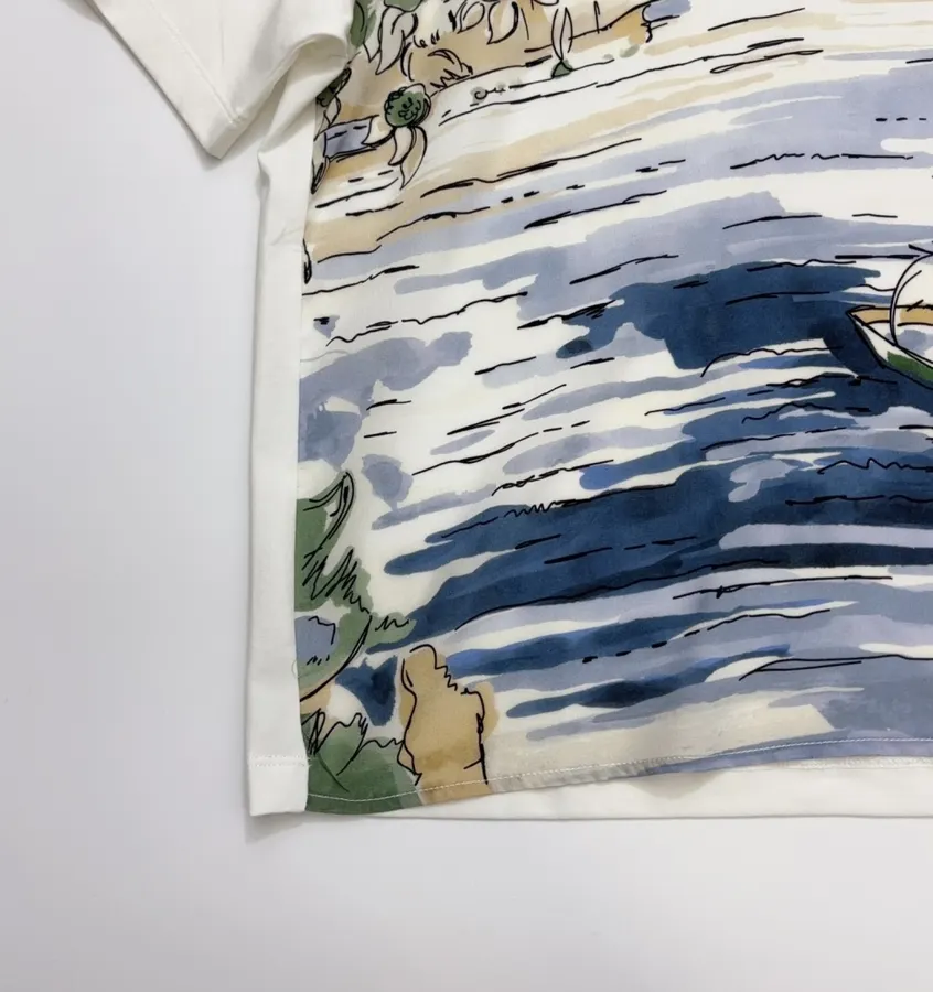 Printed Short-Sleeve T-Shirt, Top in Off-White, product view 05