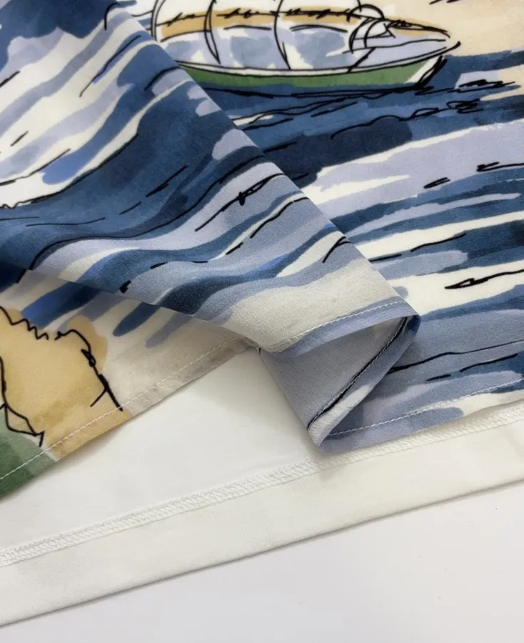 Printed Short-Sleeve T-Shirt, Top in Off-White, product view 06