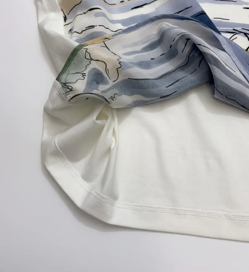 Printed Short-Sleeve T-Shirt, Top in Off-White, product view 07