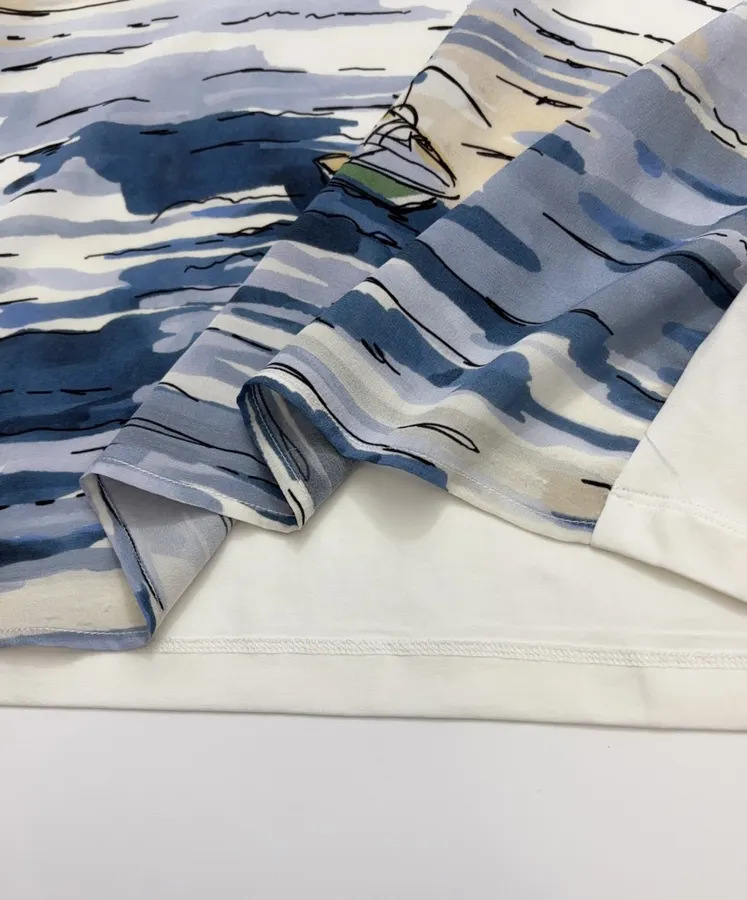 Printed Short-Sleeve T-Shirt, Top in Off-White, product view 08