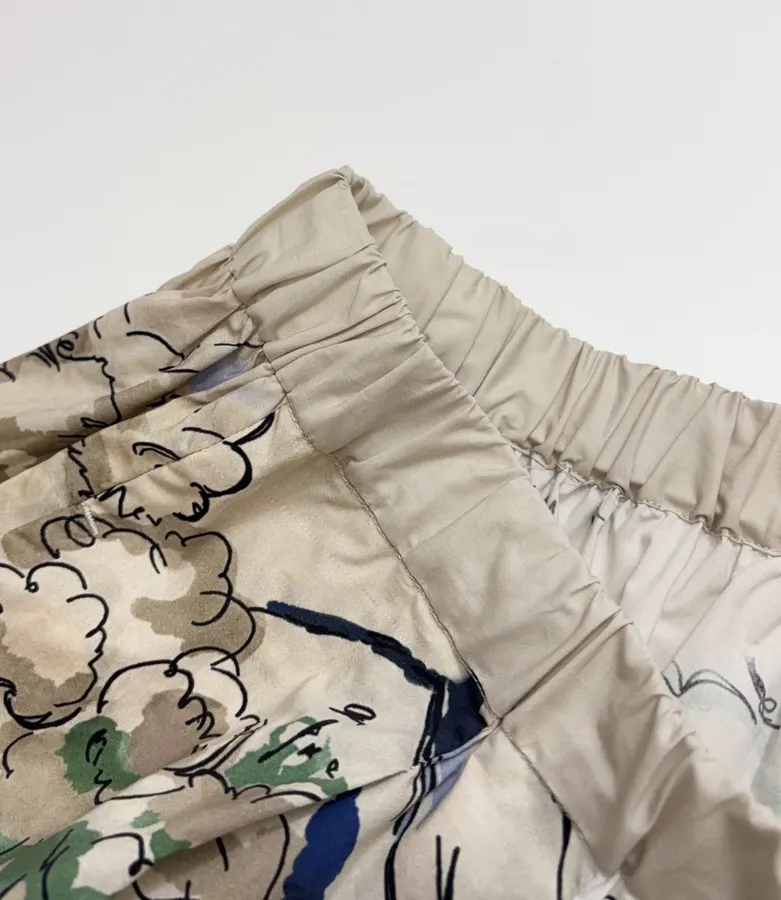 Cotton Pleated Skirt in Multicolor, product view 07