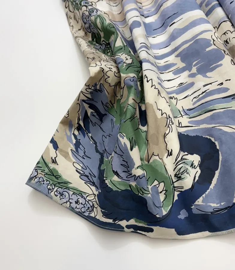Cotton Pleated Skirt in Multicolor, product view 10