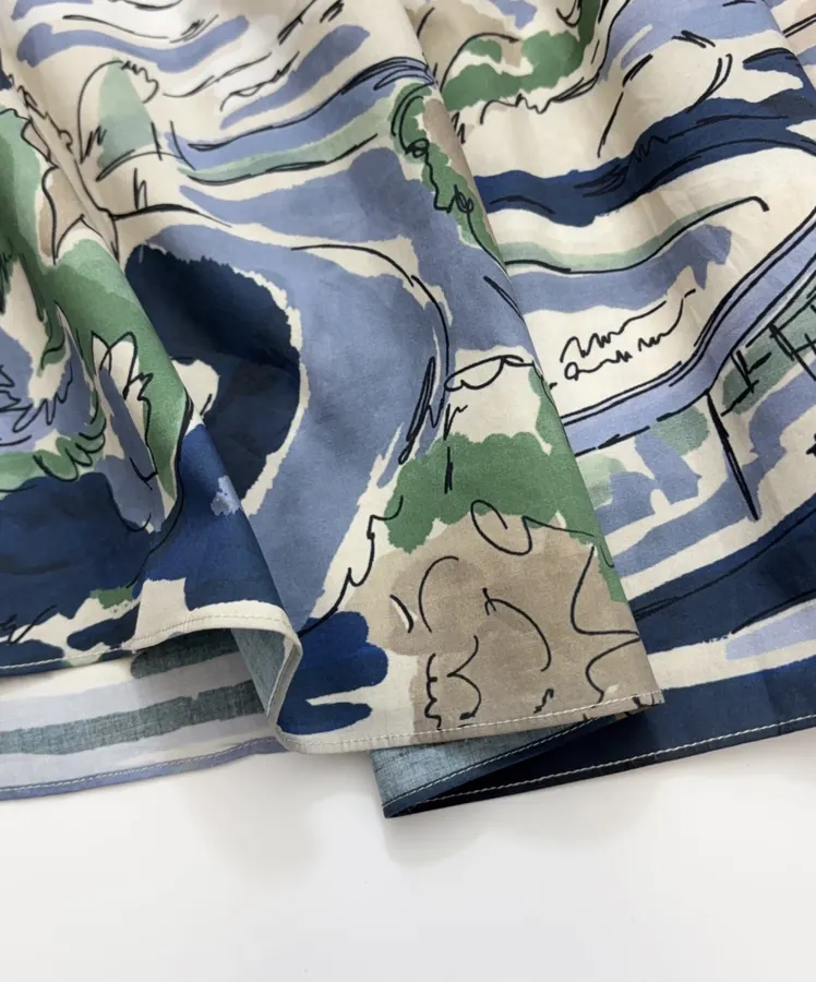 Cotton Pleated Skirt in Multicolor, product view 11