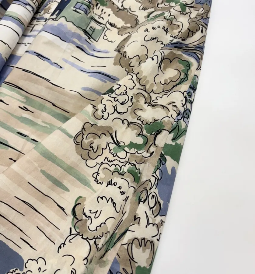 Cotton Pleated Skirt in Multicolor, product view 14