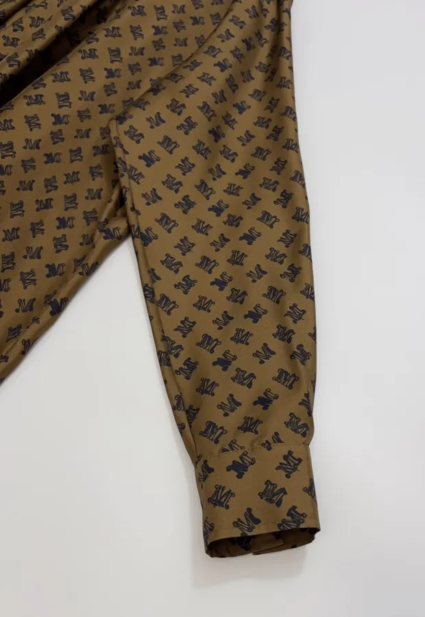Silk Printed Mini Dress in Brown and Black, product view 07