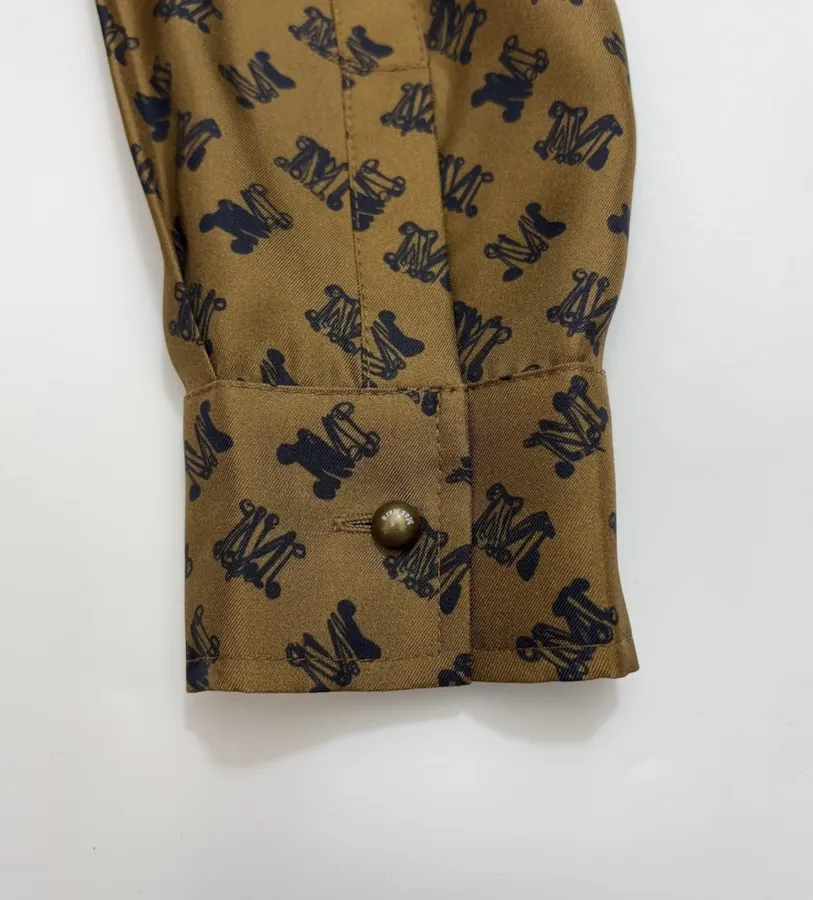 Silk Printed Mini Dress in Brown and Black, product view 08