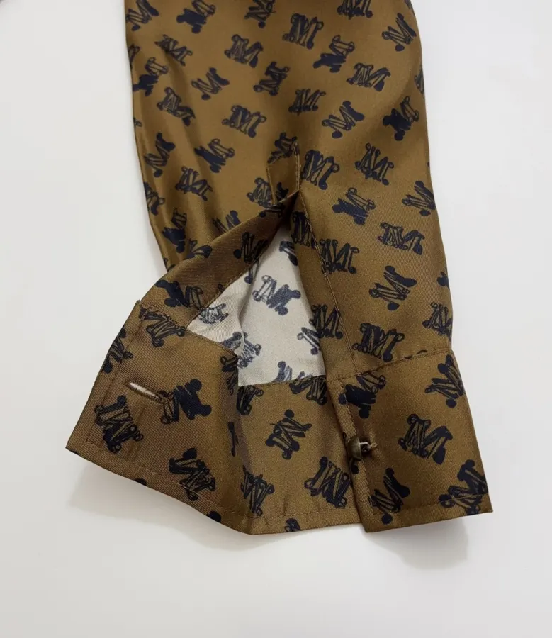 Silk Printed Mini Dress in Brown and Black, product view 09