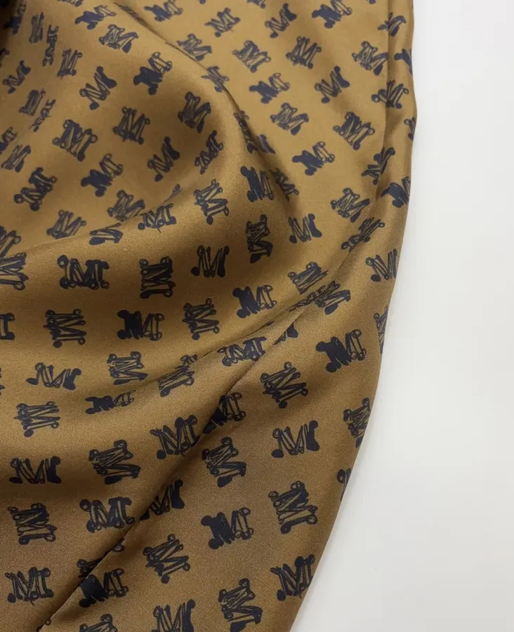 Silk Printed Mini Dress in Brown and Black, product view 14