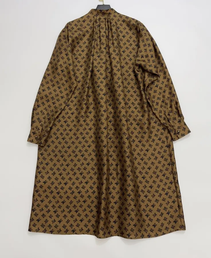 Silk Printed Mini Dress in Brown and Black, product view 16